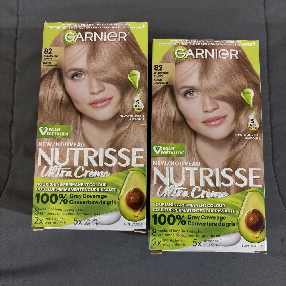 2 PACK - GARNIER Nutrisse Ultra Creme Nourishing Hair Color CHAMPAGNE BLONDE #82